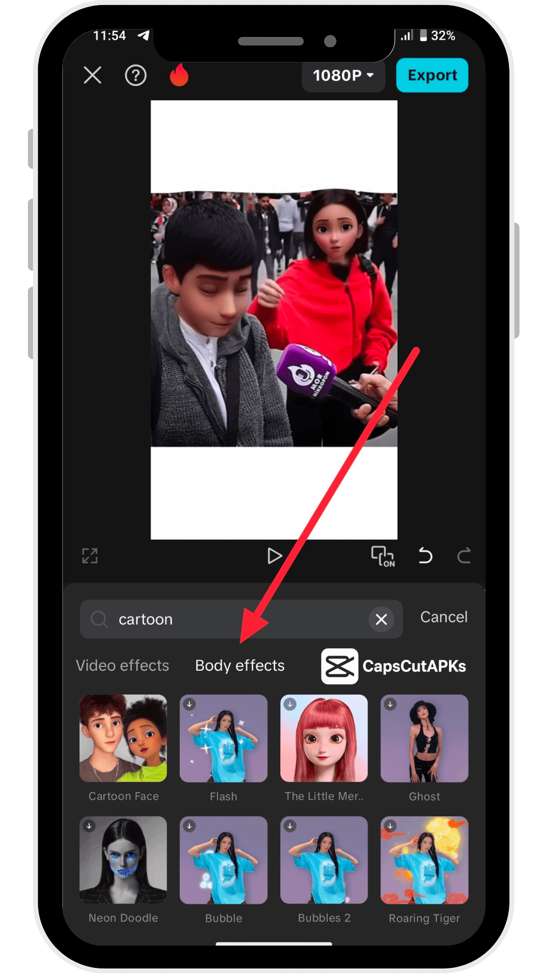Capcut pro apk cartoon effects