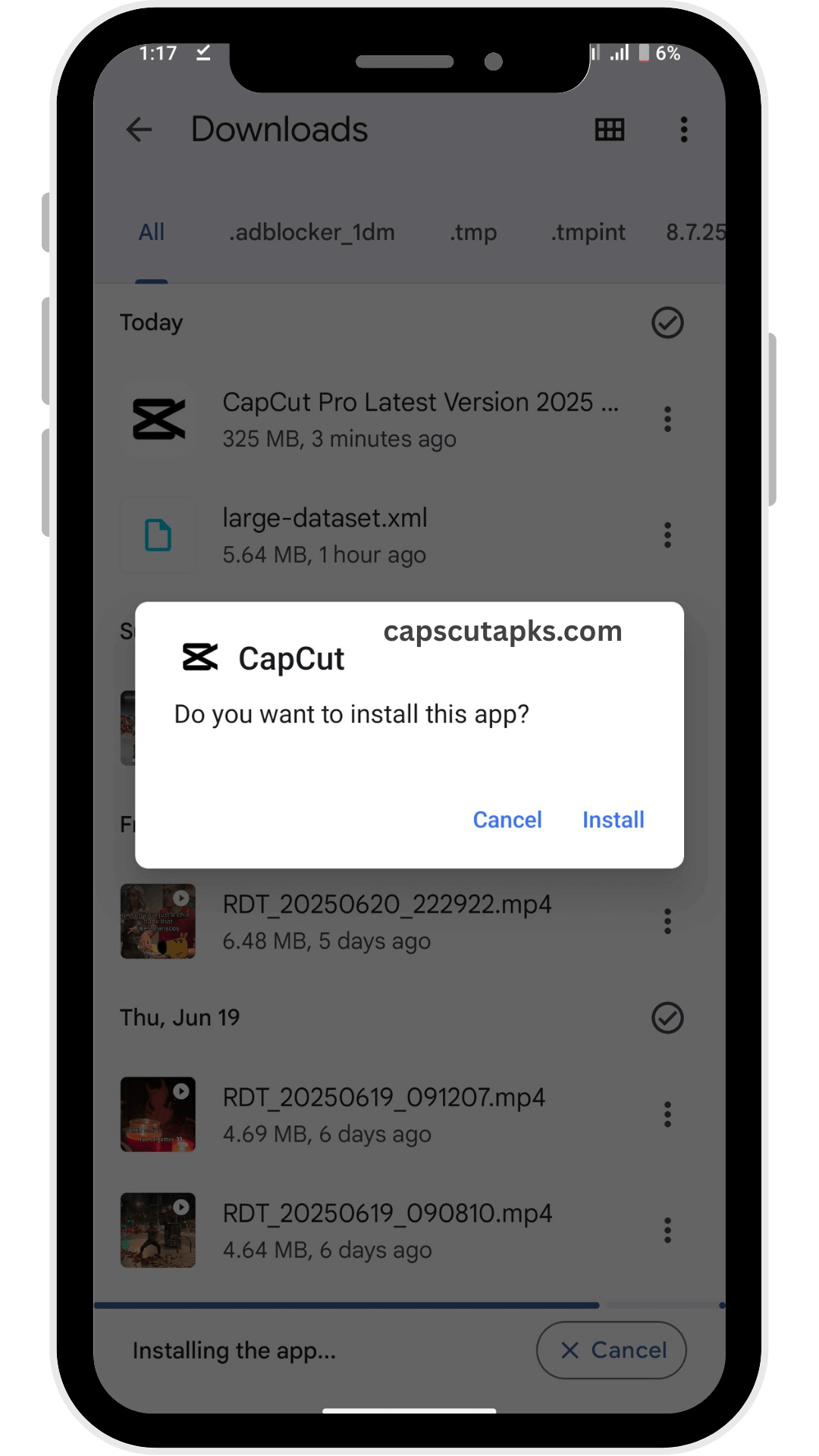 Install Capcut app